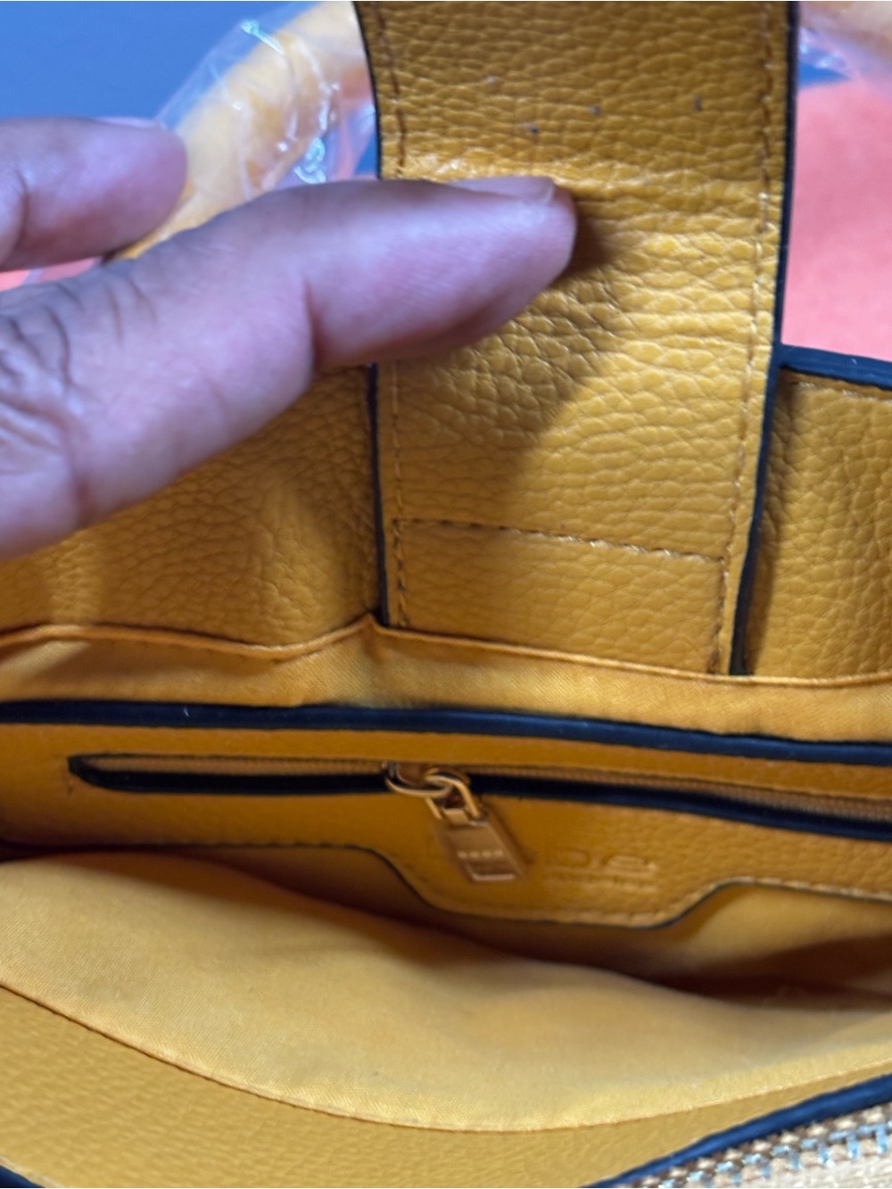 bebe Mustard Mini Tote Bag with Logo - Picture 5 of 9